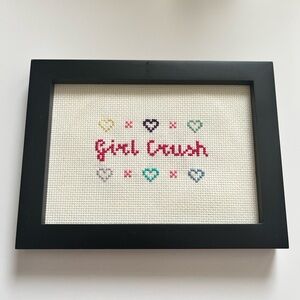 Cross stitch “Girl Crush” Embroidery Art